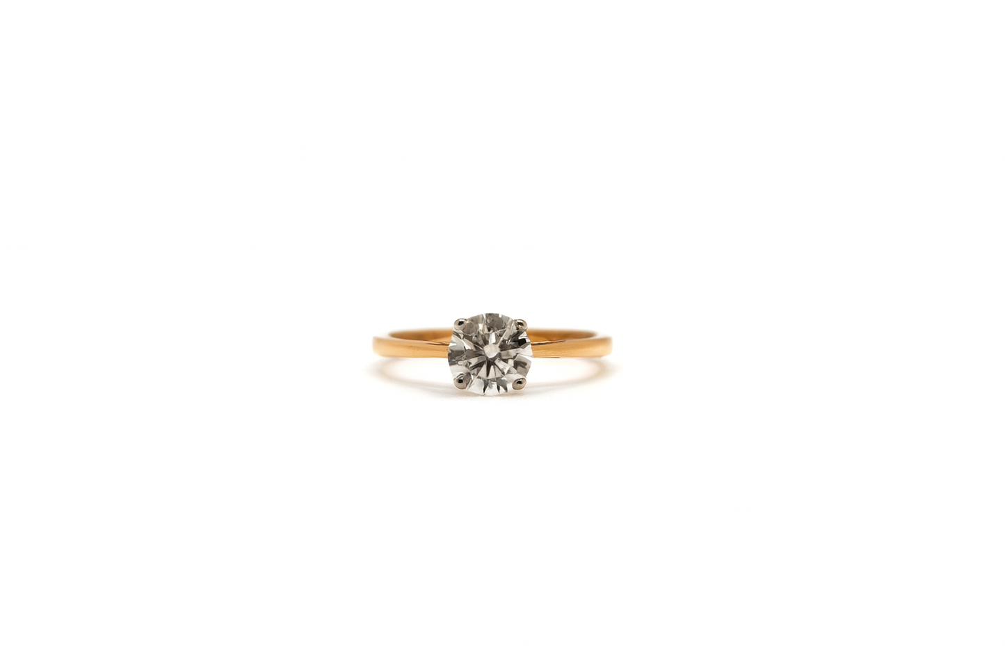 Solitaire Ring | Round Lab Grown Diamond 14K Rose Gold (US Size 7)