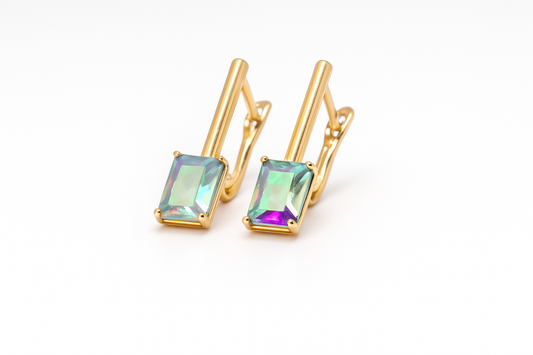 Radiant Prism Gold Earrings