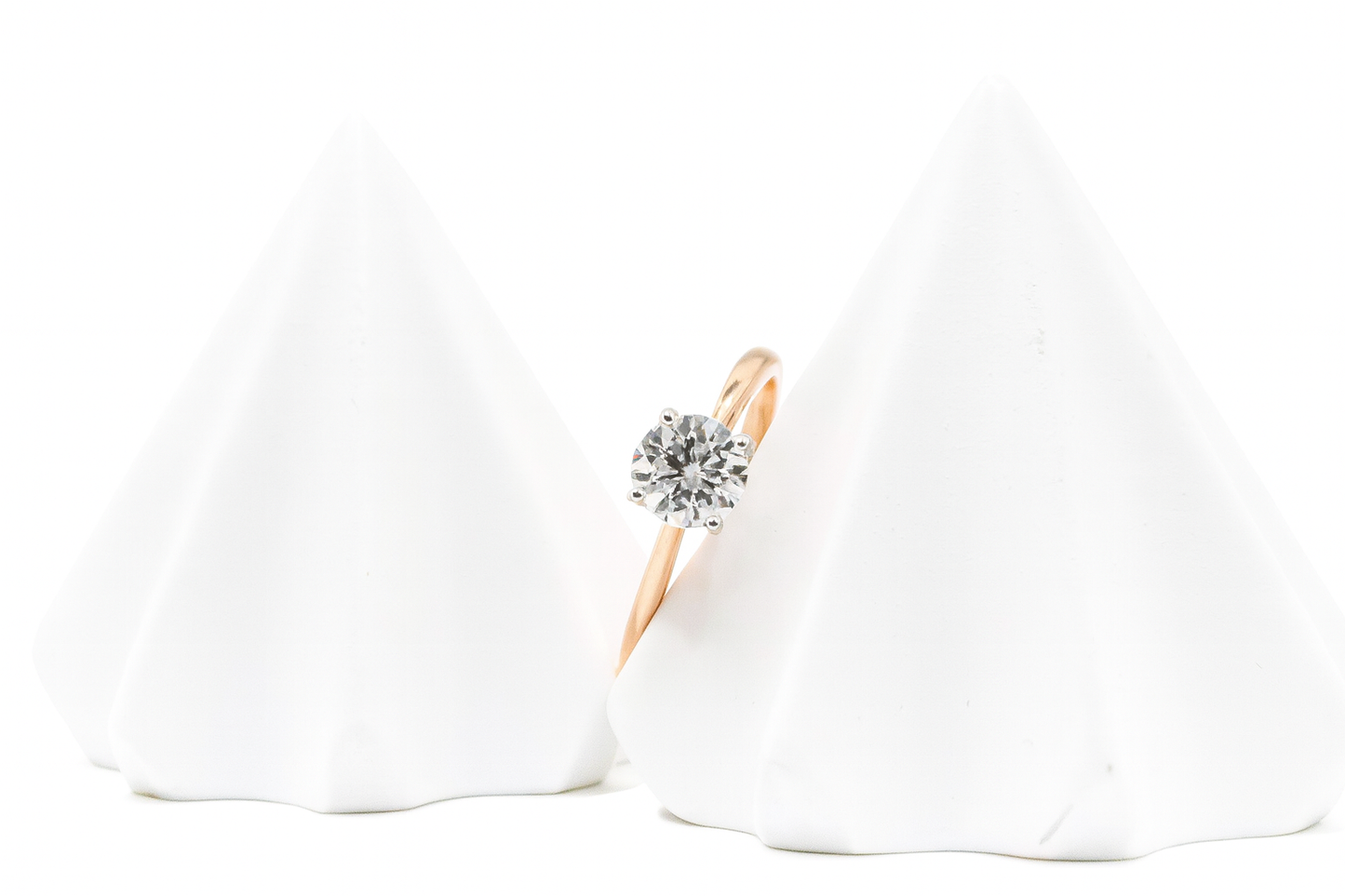 Solitaire Ring | Round Lab Grown Diamond 14K Rose Gold (US Size 7)
