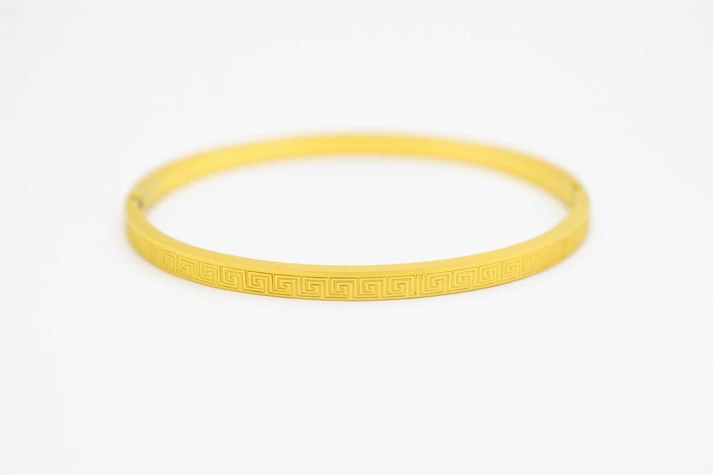 Classic Greek Key Gold Bangle