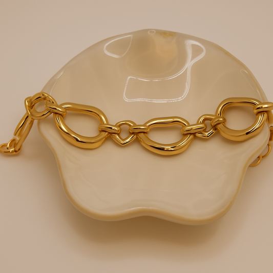 Modern Gold Organic Link Bracelet