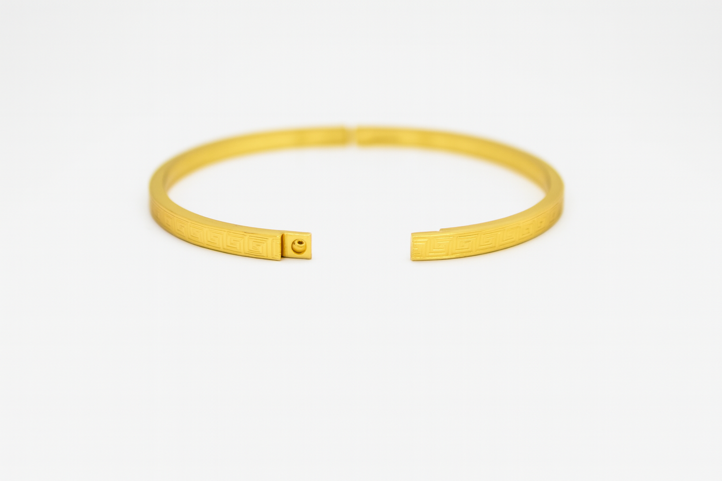 Classic Greek Key Gold Bangle