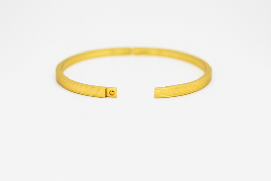 Classic Greek Key Gold Bangle