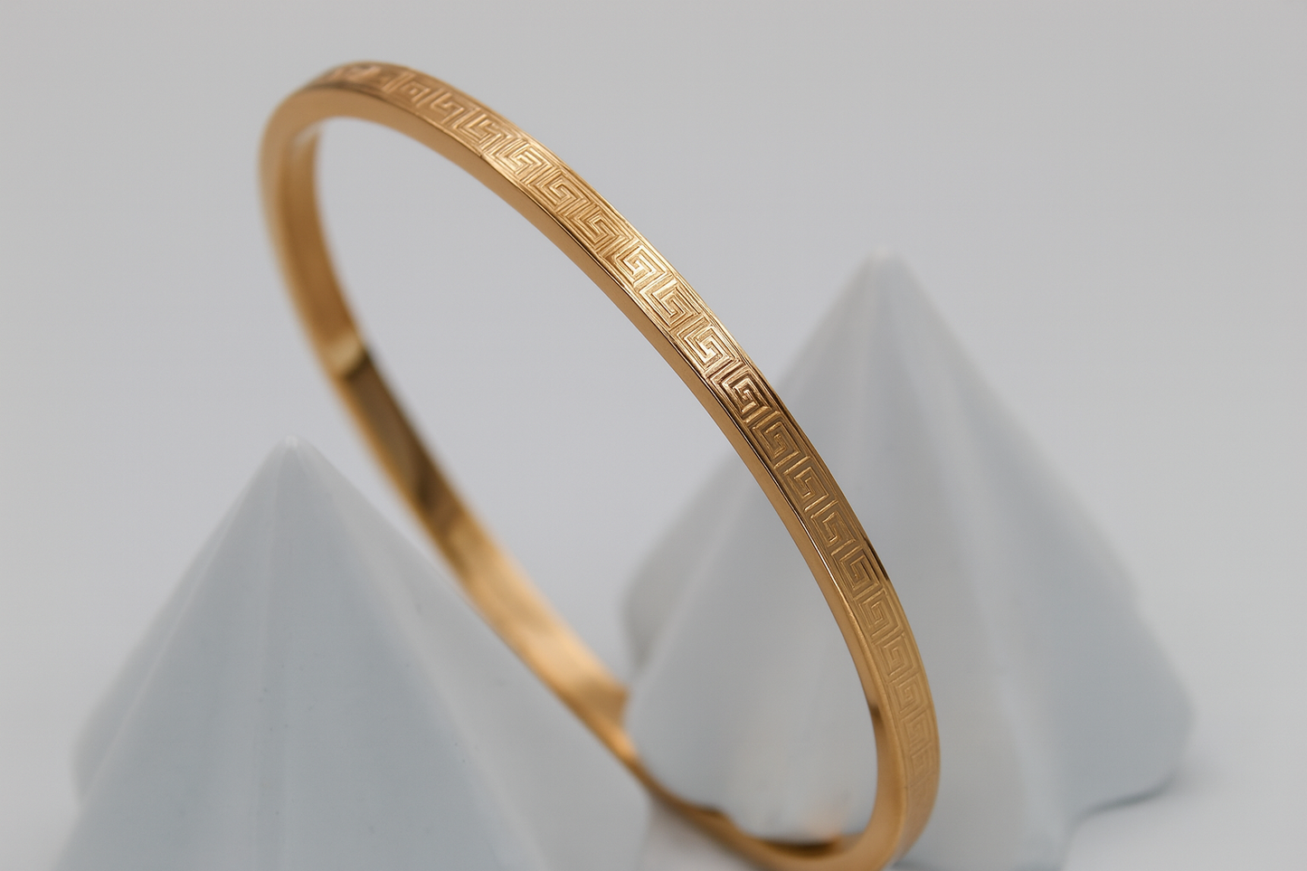 Classic Greek Key Rose Gold Bangle