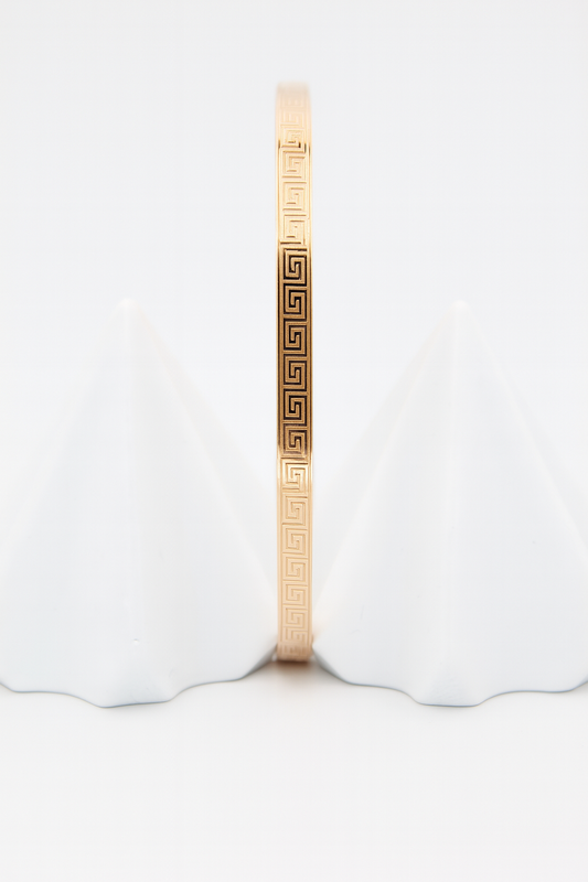 Classic Greek Key Rose Gold Bangle