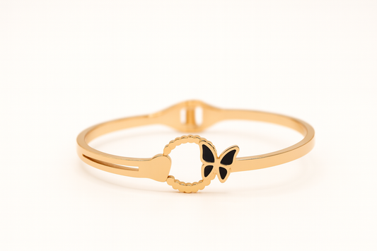 Rose Gold Butterfly Charm Bracelet