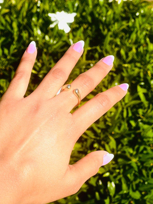 Molten Gold Open Ring – Adjustable Sculptural Statement Jewelry for Women