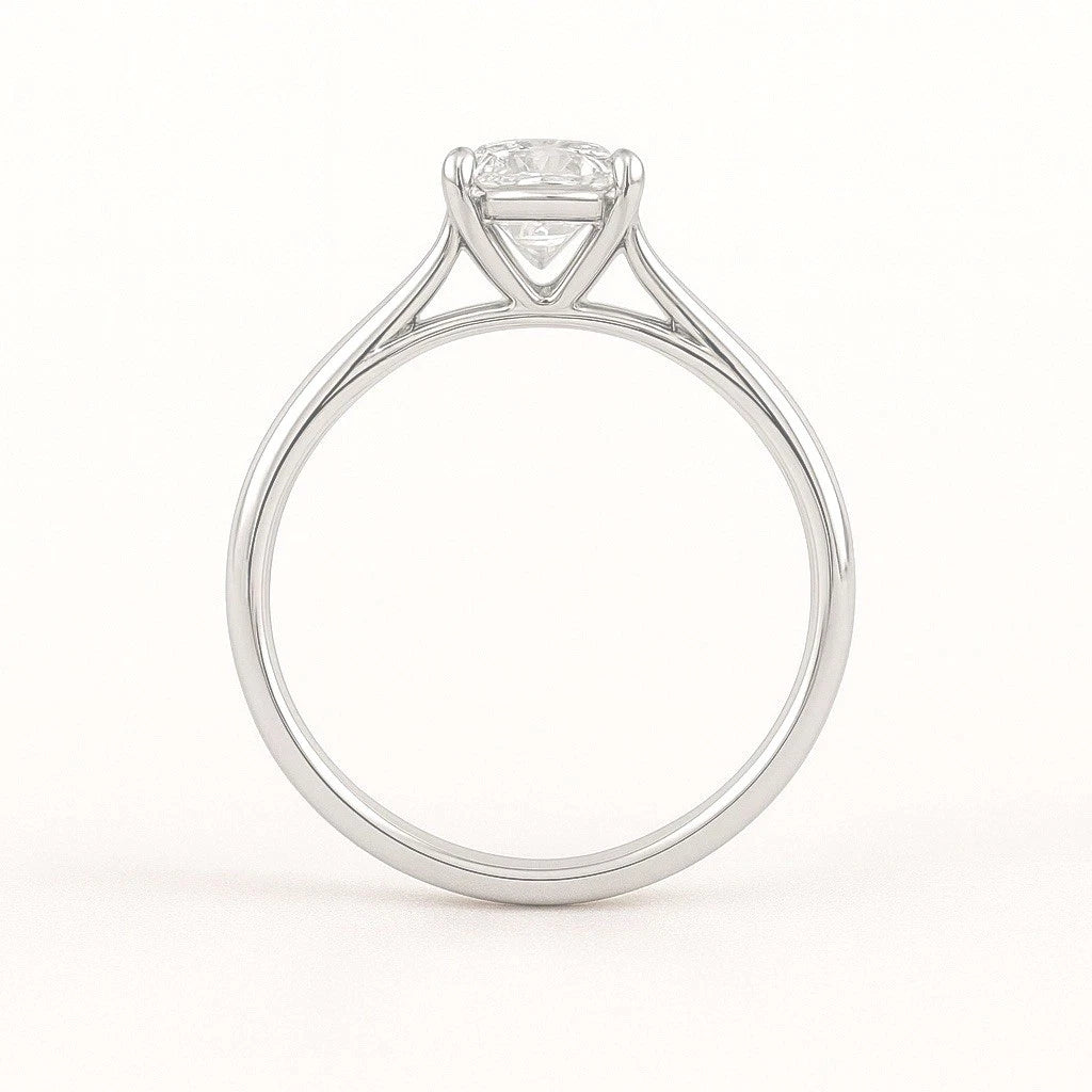 Solitaire Ring | Round Lab Grown Diamond 14K White Gold US 7