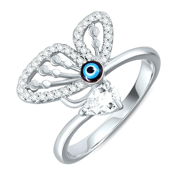 Unique Evil Eye Butterfly Ring – Women’s Protective Symbol Jewelry with Sparkling Stones - The Passion Product