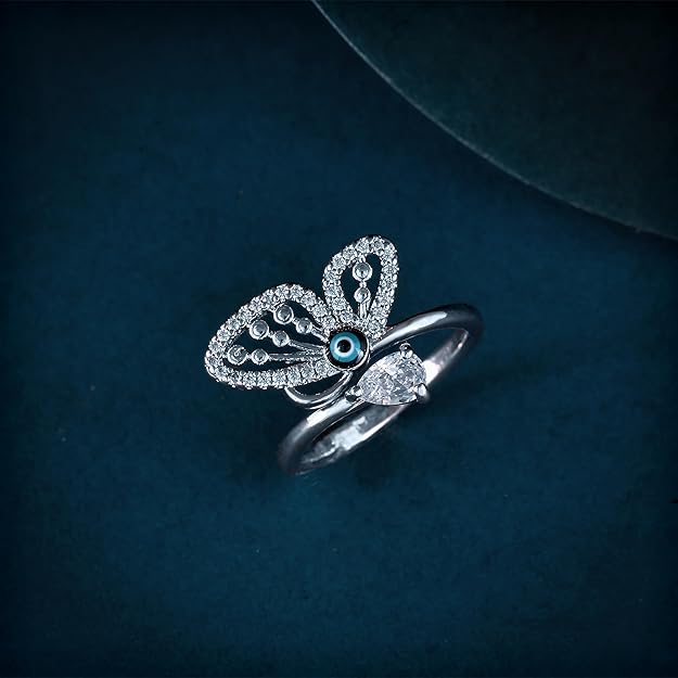 Unique Evil Eye Butterfly Ring – Women’s Protective Symbol Jewelry with Sparkling Stones - The Passion Product