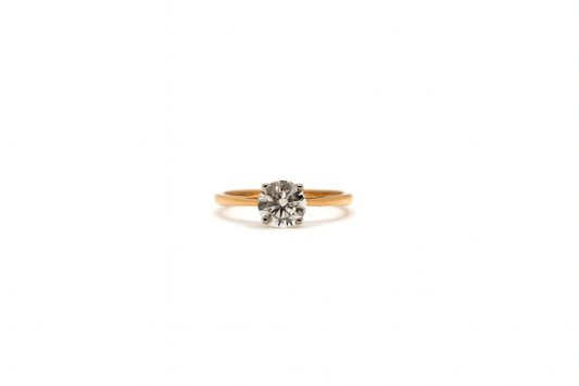 Solitaire Ring | Round Lab Grown Diamond 14K Rose Gold (US Size 7)