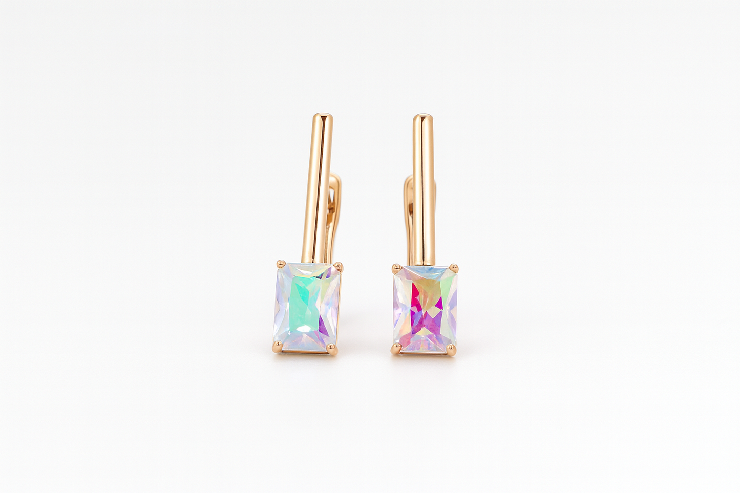 Radiant Prism Gold Earrings