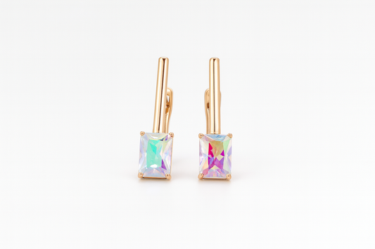 Radiant Prism Gold Earrings