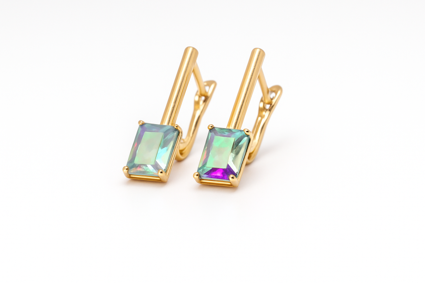 Radiant Prism Gold Earrings