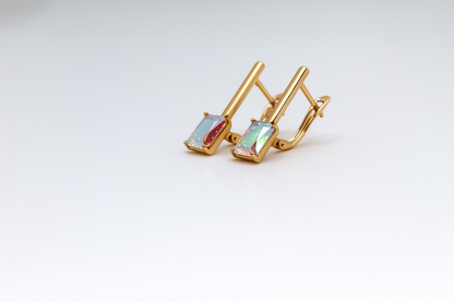 Radiant Prism Gold Earrings