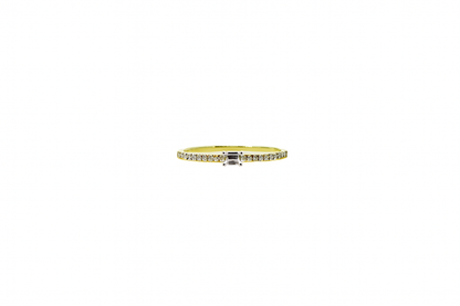 Etincelle de ring, Emerald-cut diamond, Paved, Gold (US Size 7)