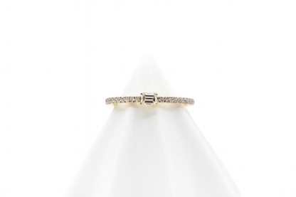 Etincelle de ring, Emerald-cut diamond, Paved, Gold (US Size 7)