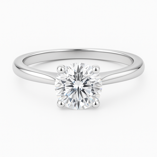 Solitaire Ring | Round Lab Grown Diamond 14K White Gold US 7