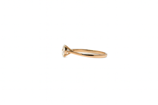 Solitaire Ring | Round Lab Grown Diamond 14K Rose Gold (US Size 7)