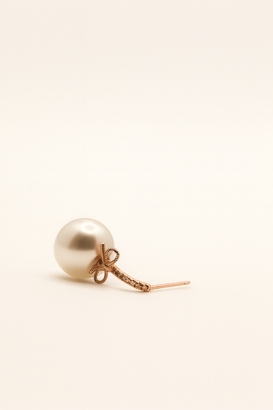 Elegant Pearl Drop Earrings with Bow Accent