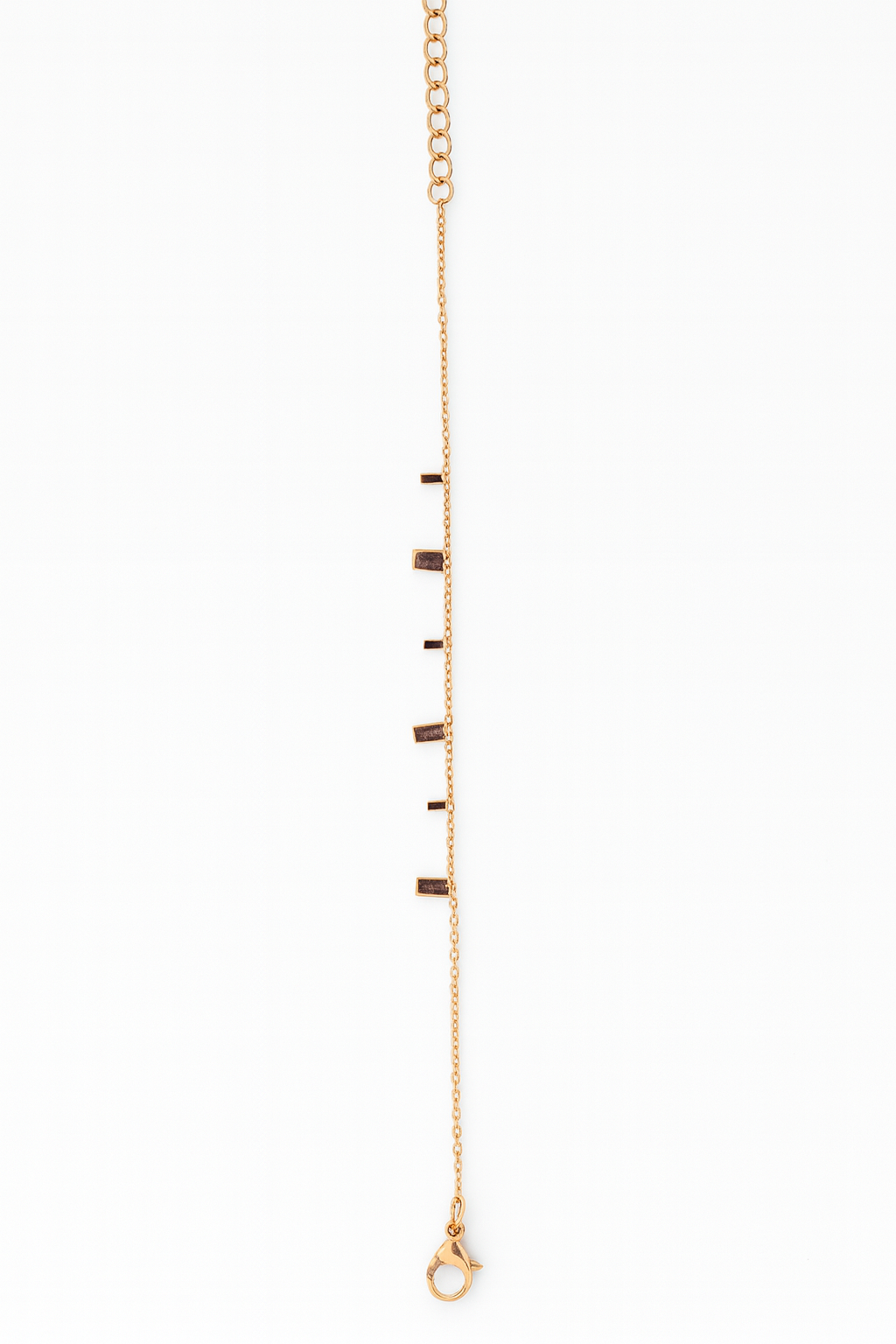 Minimalist Rose Gold Bar Charm Bracelet