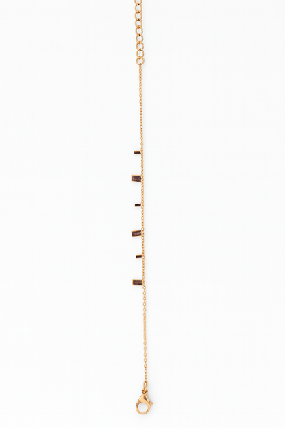 Minimalist Rose Gold Bar Charm Bracelet
