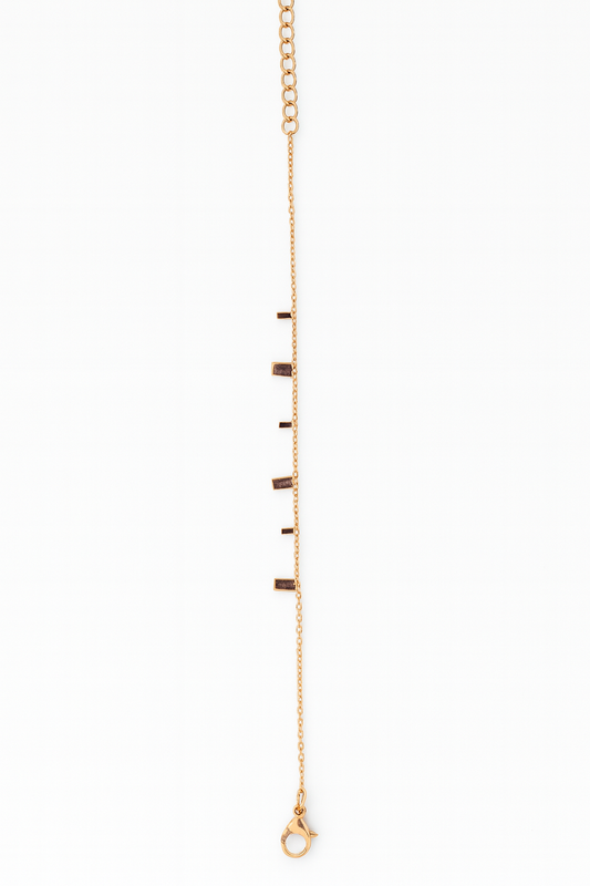Minimalist Rose Gold Bar Charm Bracelet