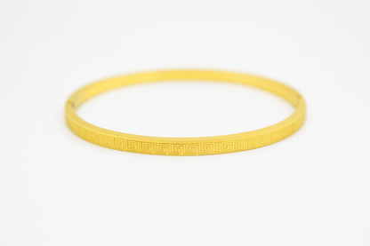 Classic Greek Key Gold Bangle