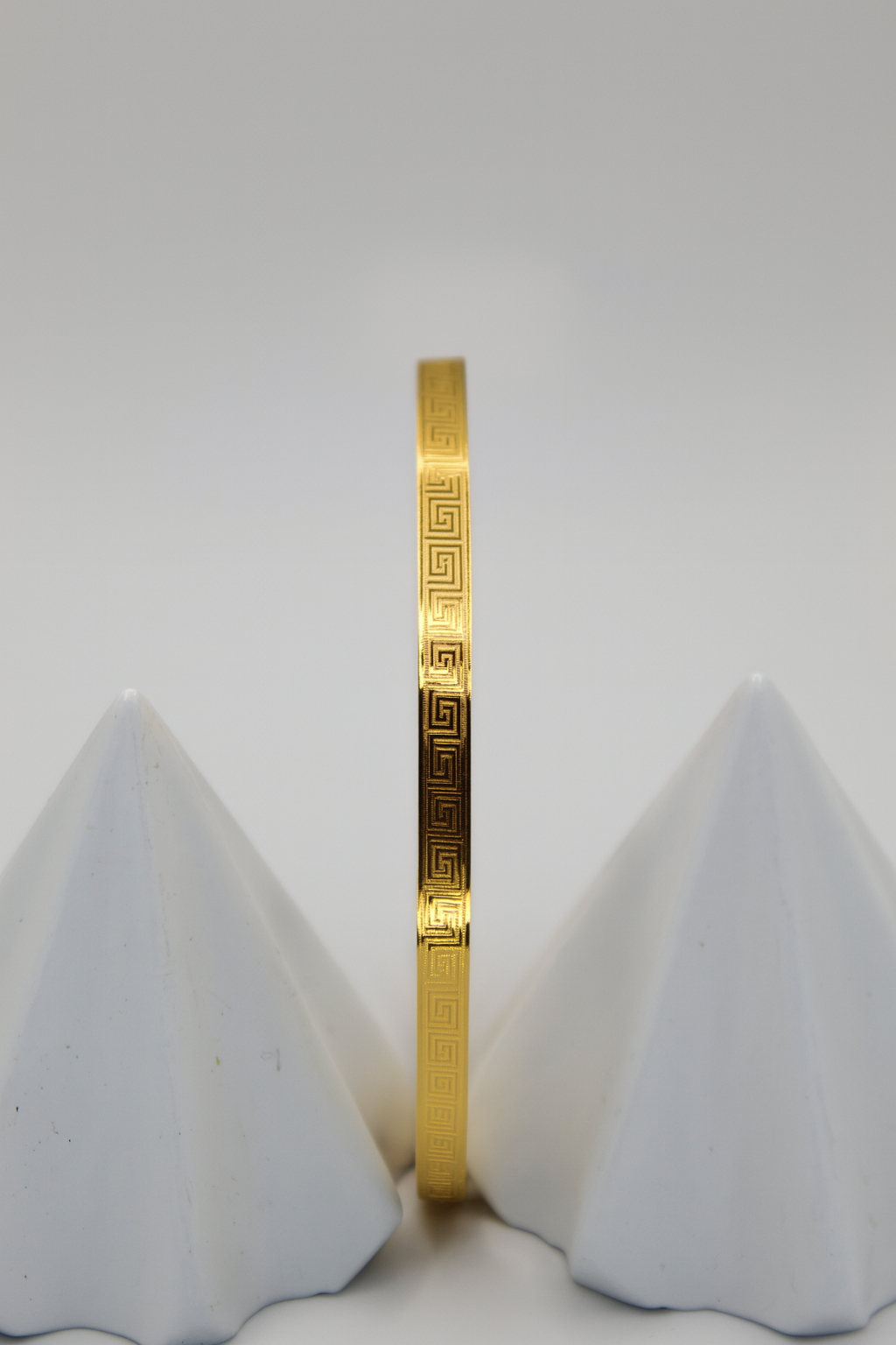 Classic Greek Key Gold Bangle
