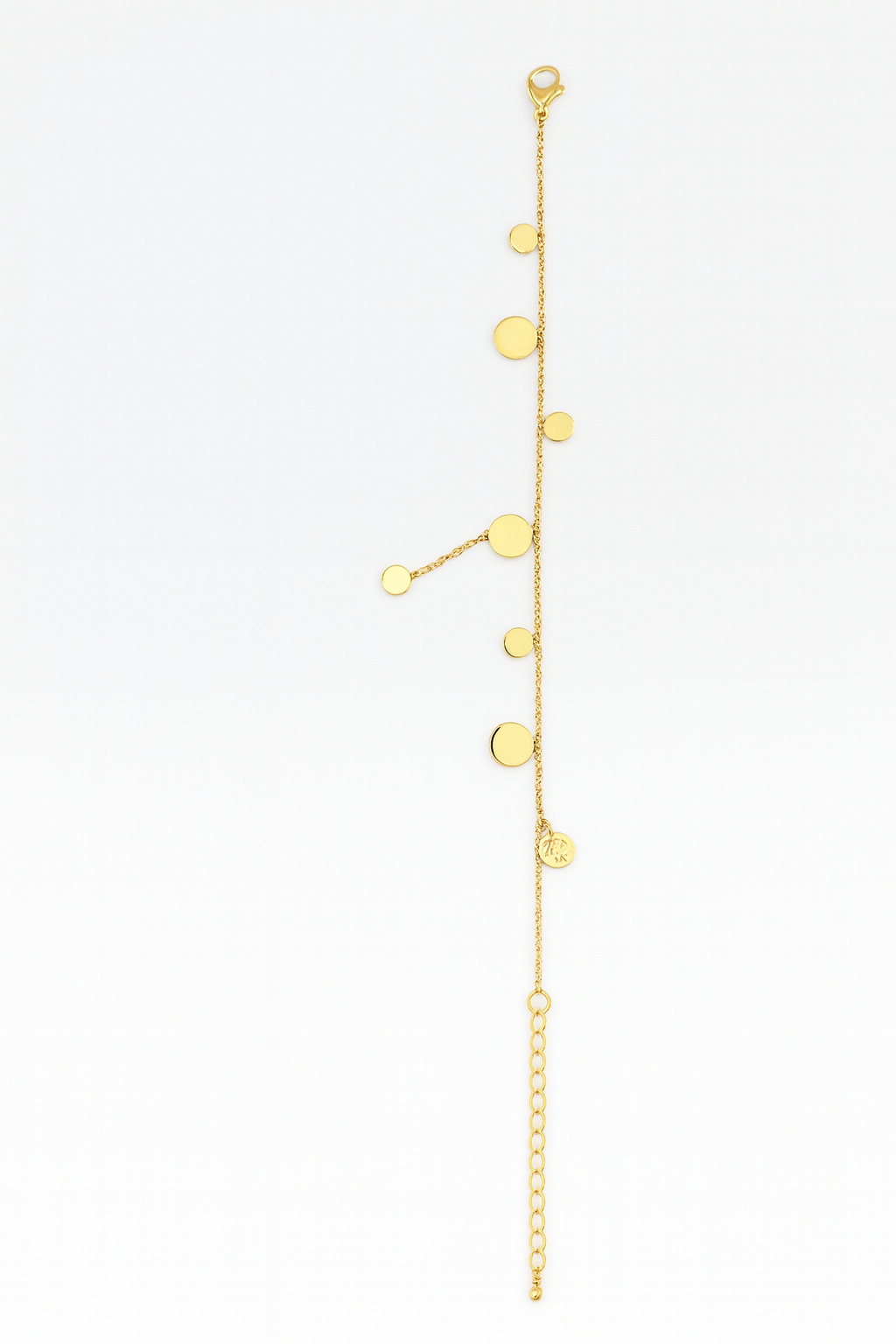 Elegant Gold Disc Charm Bracelet