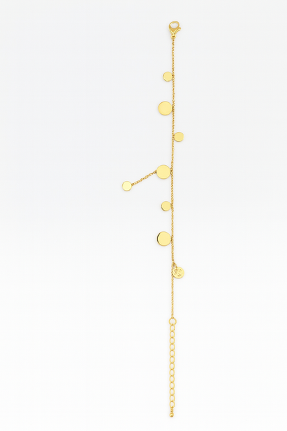 Elegant Gold Disc Charm Bracelet