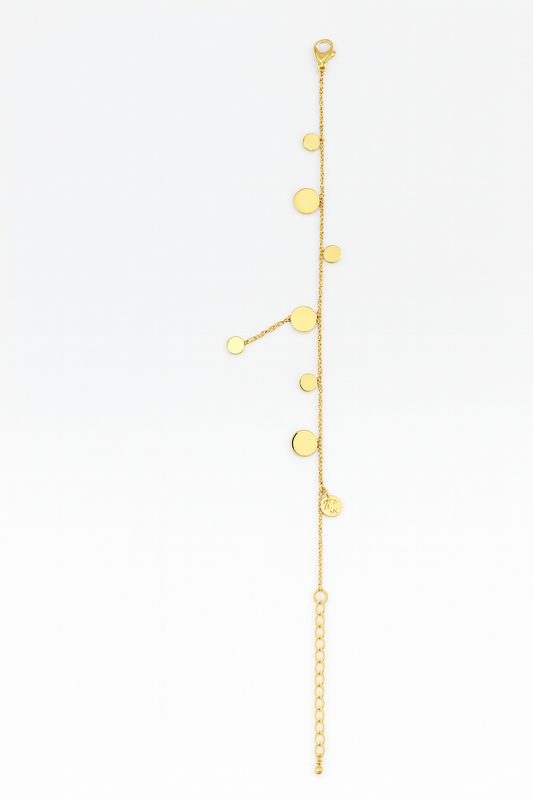 Elegant Gold Disc Charm Bracelet