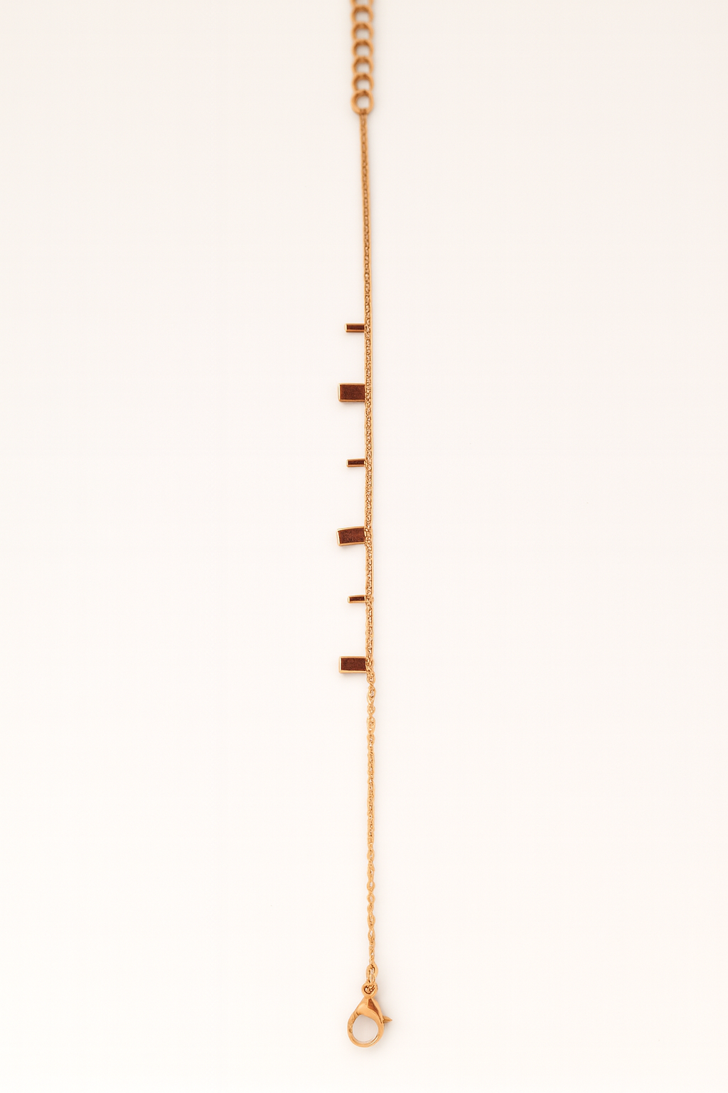 Minimalist Rose Gold Bar Charm Bracelet