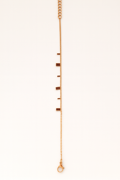 Minimalist Rose Gold Bar Charm Bracelet