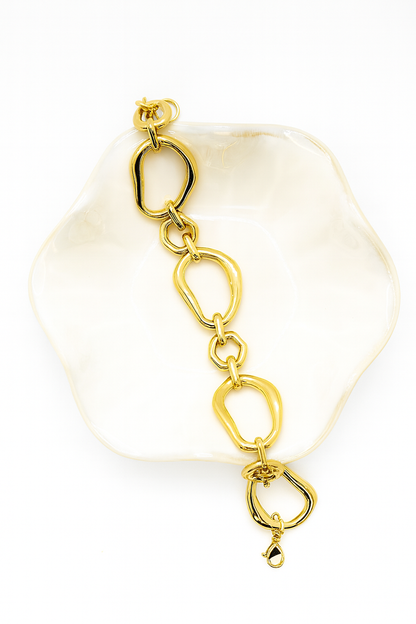 Modern Gold Organic Link Bracelet