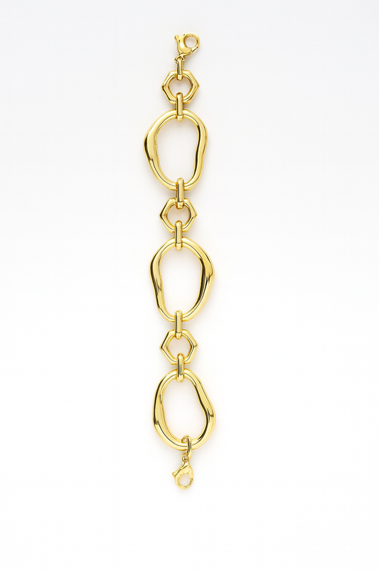 Modern Gold Organic Link Bracelet
