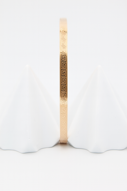 Classic Greek Key Rose Gold Bangle