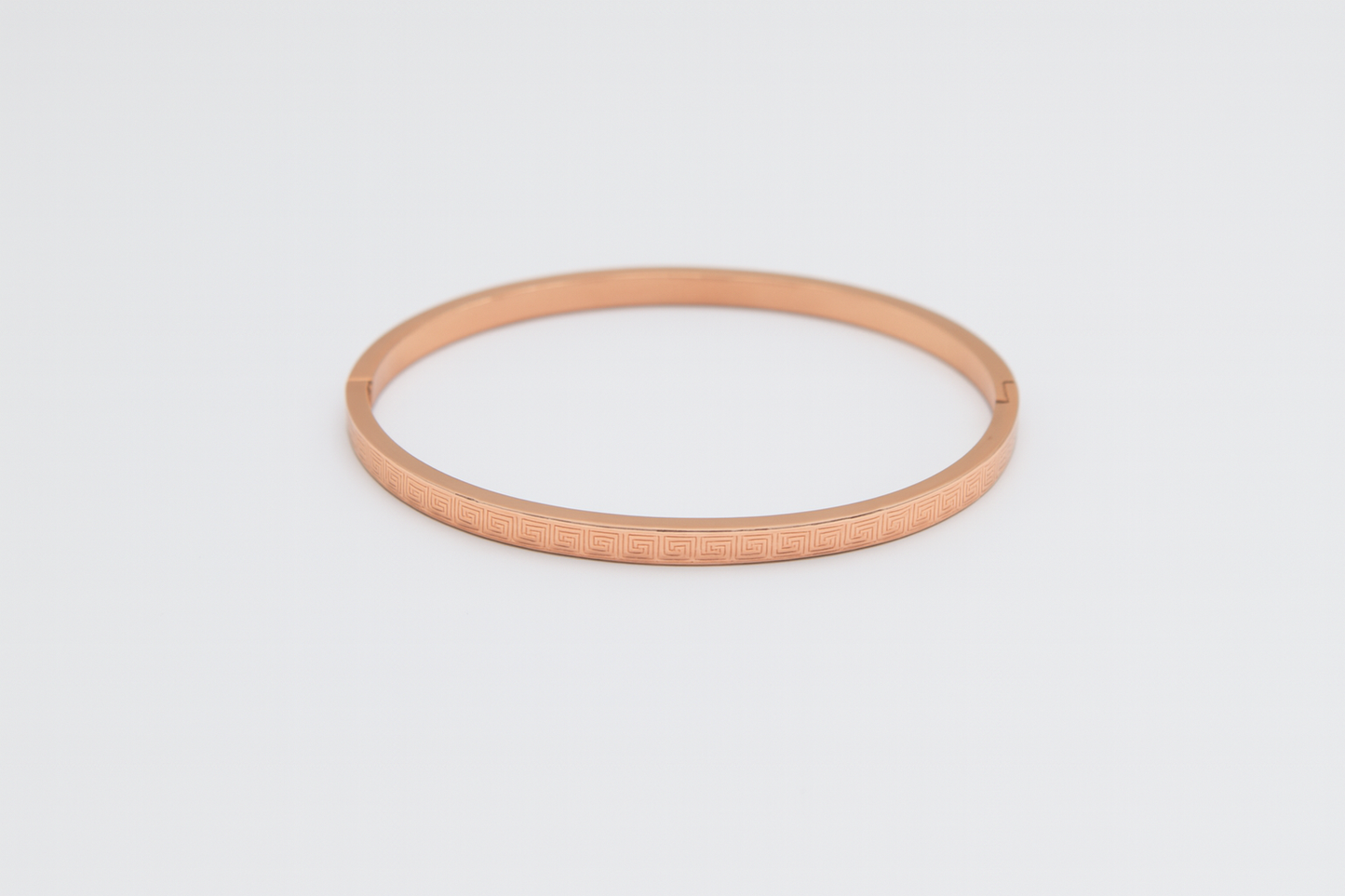 Classic Greek Key Rose Gold Bangle