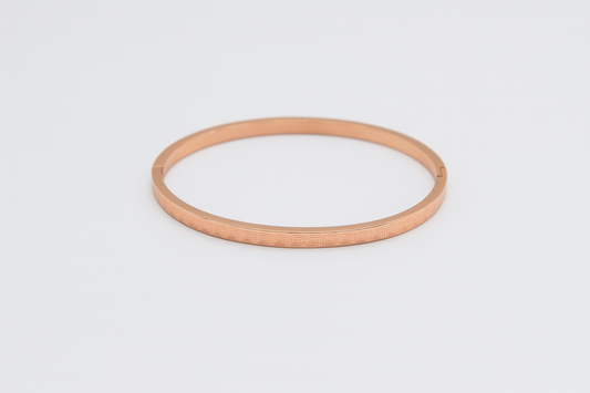 Classic Greek Key Rose Gold Bangle