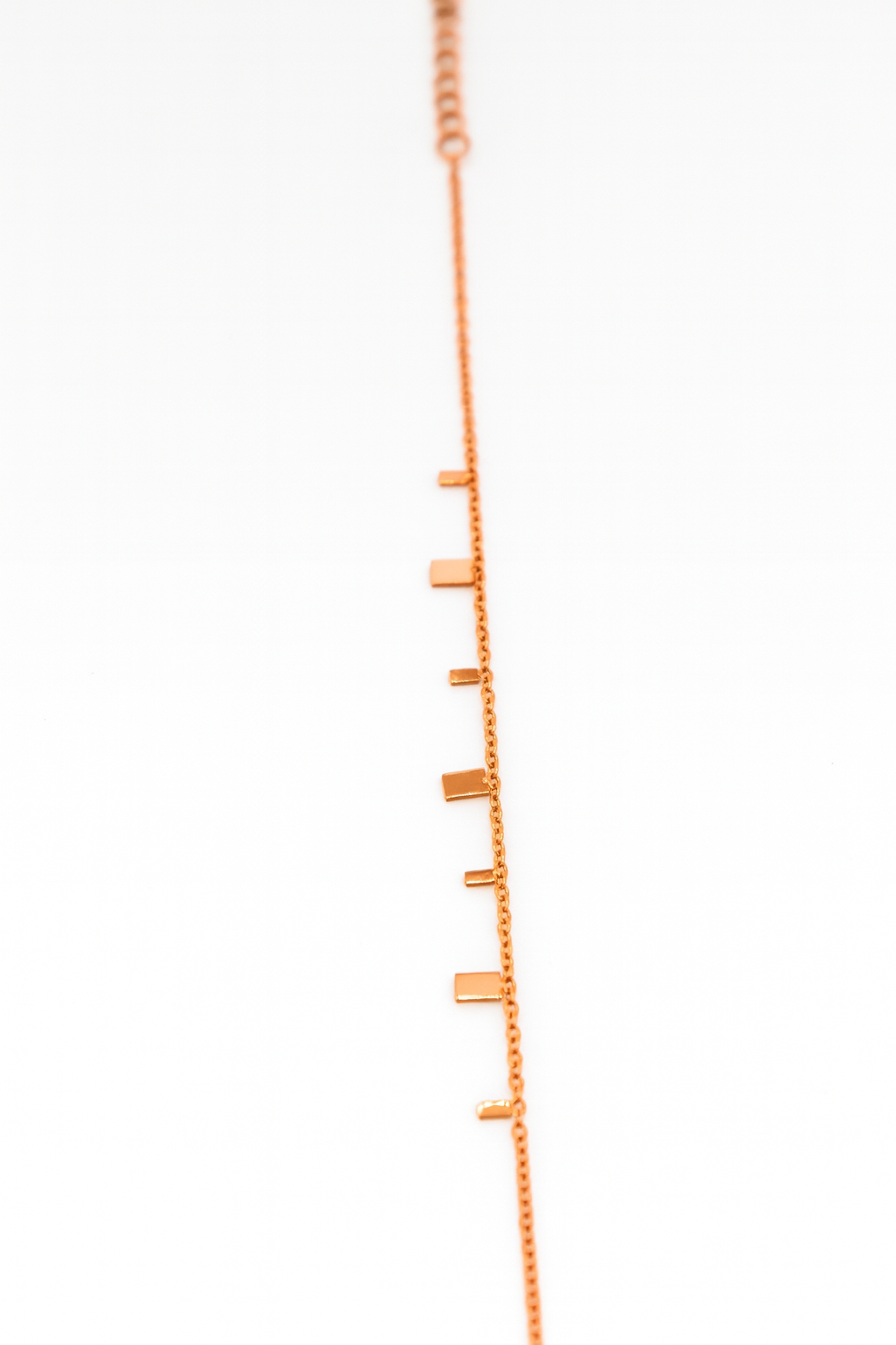 Minimalist Rose Gold Bar Charm Bracelet