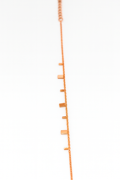 Minimalist Rose Gold Bar Charm Bracelet