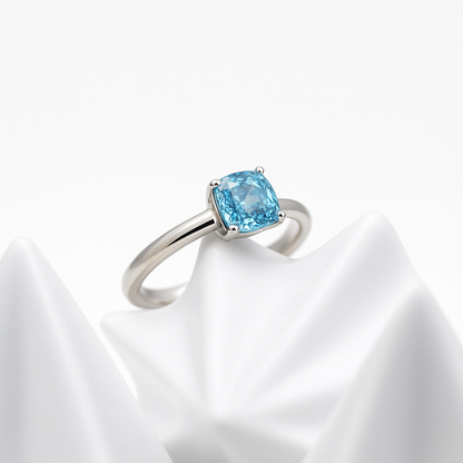 Fancy Vivid Blue Diamond Ring 14k White Gold (US Size 7)